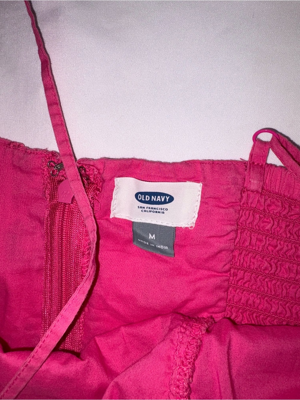Old Navy Y2K Pink Eyelet Sundress Medium Cottagecore Babydoll Mini Dress - Picture 4 of 6